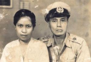 Willy Radius na de oorlog, met zijn echtgenote Halimah