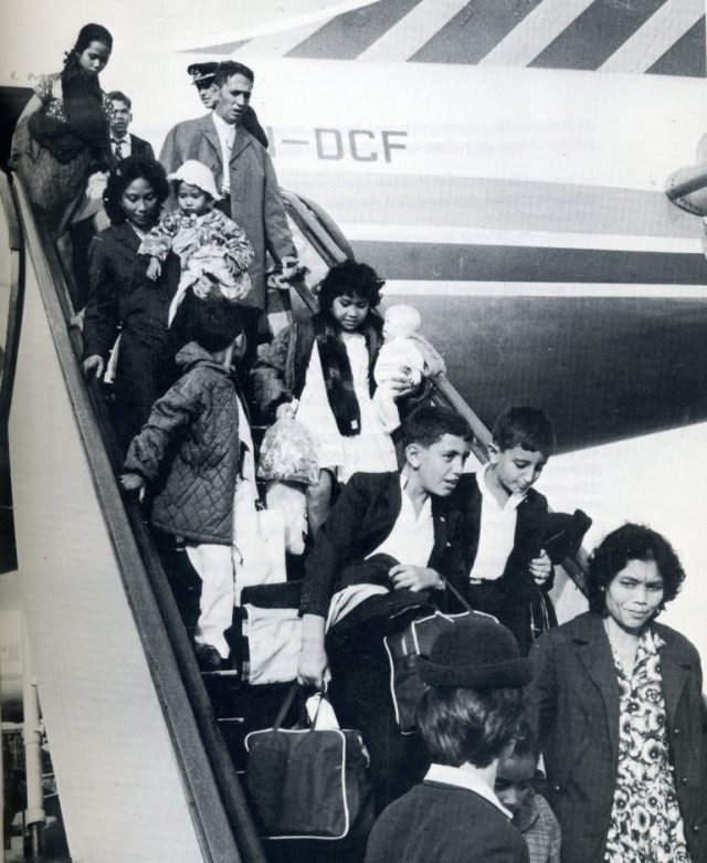 Aankomst repatrianten op Schiphol