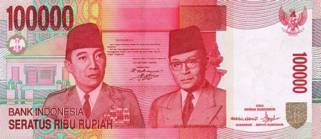 100 duizend Rupiah biljet