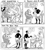 Ìn enkele Amerikaanse kranten verschenen  Joe Martin-cartoons