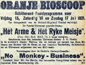 Advertentie voor Joe Martin-film in Sumatra Post (1921)