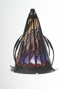 Glas-in-loodlamp. Uitvoering Atelier Willem Bogtman, jaren '20.