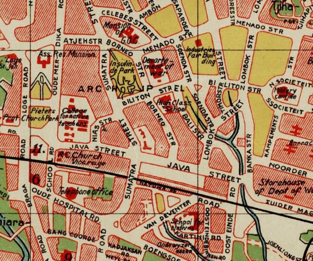 Lokatie HBS Bandoeng, aan de Billitonstraat