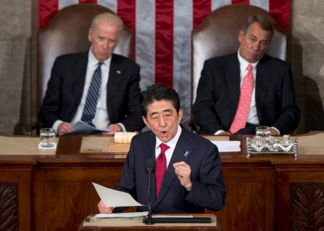 Shinzo Abe spreekt tot Amerikaanse congres, 29 april 2015