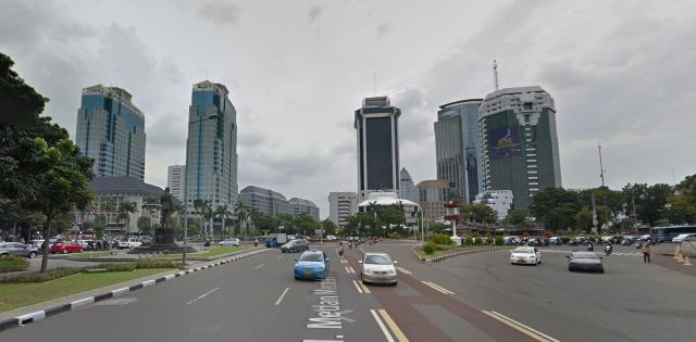 Jalan Medan Merdeka Selatan (Koningsplein Zuid), gezien in westelijke richting 
