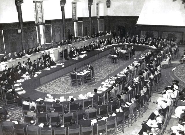 Openingszitting Ronde Tafel Conferentie, Ridderzaal, Den Haag, 1949