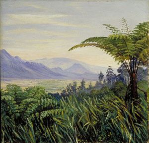 Marianne North: “Tree Fern in the Preanger Mountains, Java”, Painting 704. Olie op doek, afgebeeld: boomvarens. (Marianne North Gallery http://www.kew.org/mng/gallery/704.html )
