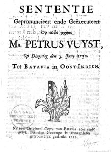 Vonnis Petrus Vuyst, 1732