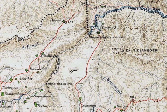 V.l.n.r.: Wilhelmina waterval, en Sampuran Harimau/Tangga waterval